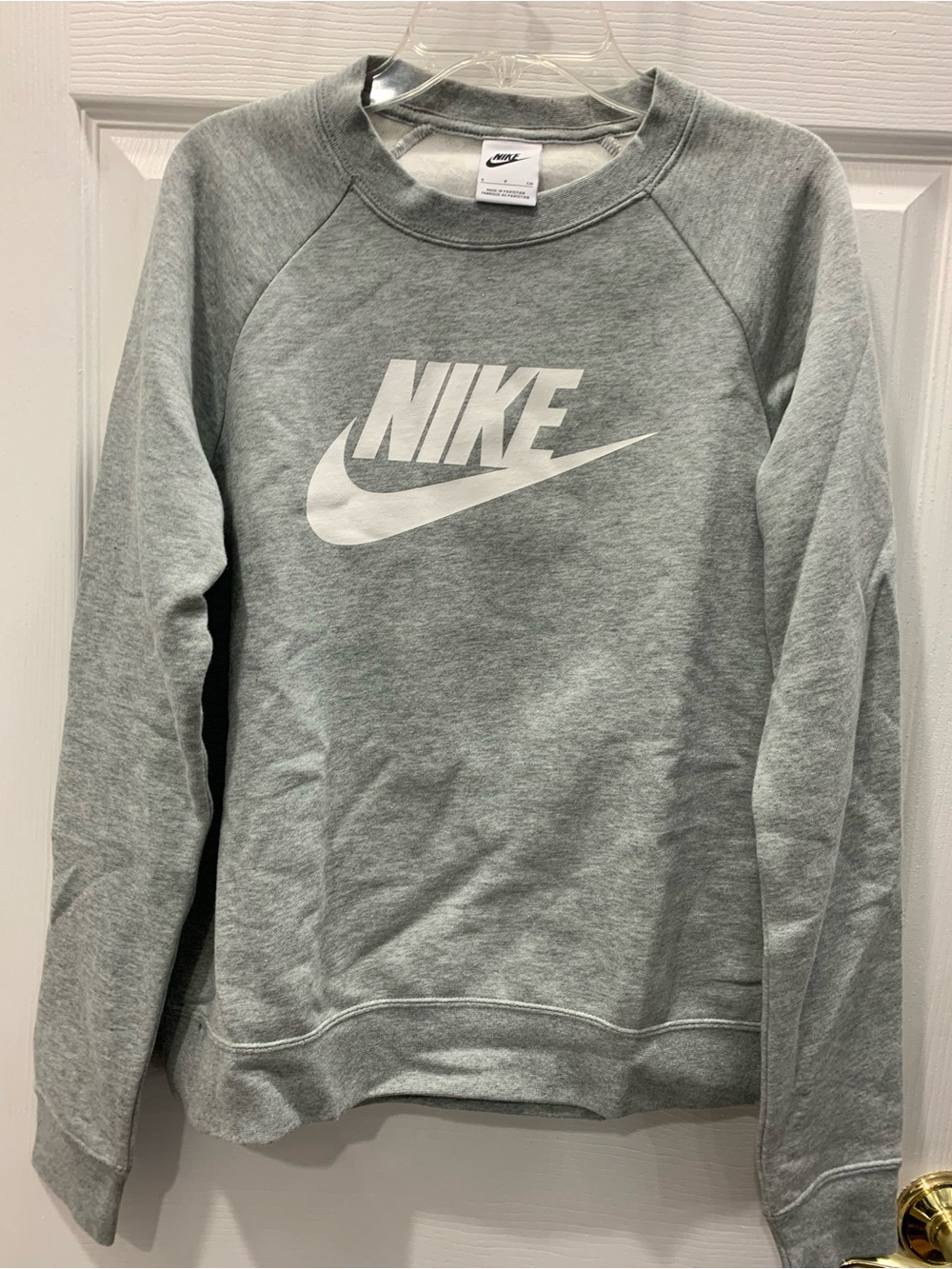 Nike Grey Crewneck Sweatshirt with White Swoosh